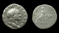 Vespasian, Denarius, Vesta Seated reverse